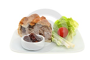 Pork pie and salad
