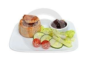Pork pie and salad