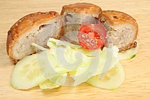 Pork pie with salad