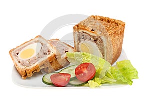 Pork pie with salad