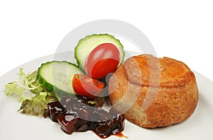 Pork pie salad and pickle