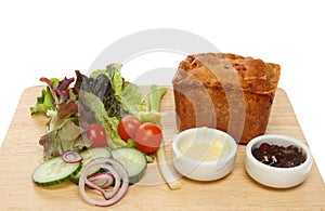 Pork pie and salad