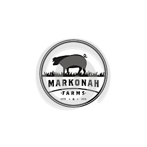 Pork / Pig Vintage Logo design inspiration
