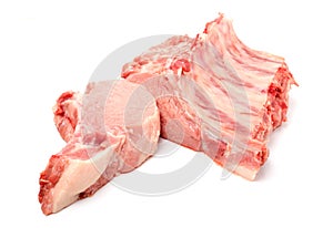 Pork ribs isolated on white