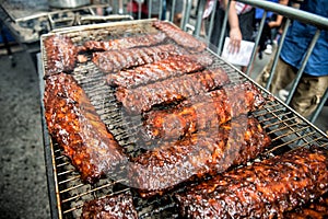 Pork Ribs street food Festival and BBQ