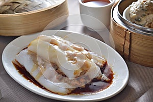 Pork rice sheet dim sim