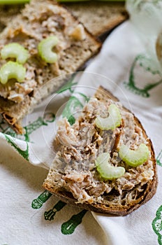 Pork rillettes on bread