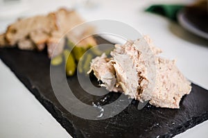 Pork Rillettes with cornichons