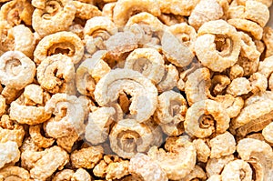 Pork rinds or deep fried pork skin photo