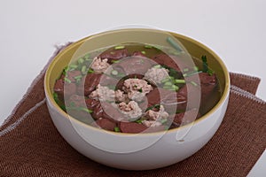 Pork`s Entrails and Blood Jelly Soup Pork blood soup Famous Asian Soup