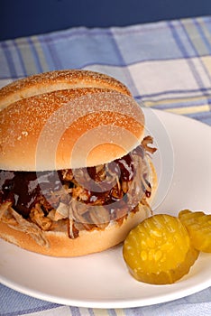 Pork sandwich with pickles