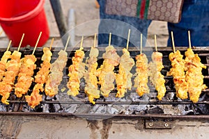 Pork satay grill