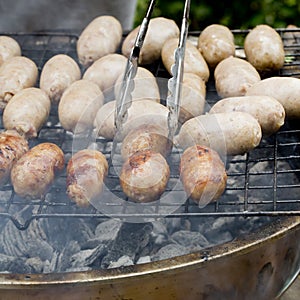 Pork sausages street food in Thailand