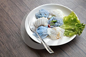 Pork Steamed Rice Parcels Asian Thai dessert food