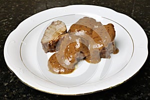 Pork tenderloin in cranberry sauce