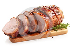pork tenderloin isolated on white background. Generated by AI