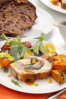 Pork Tenderloin Roulade and Salad photo