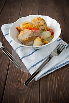 Pork tenderloin with vegetables