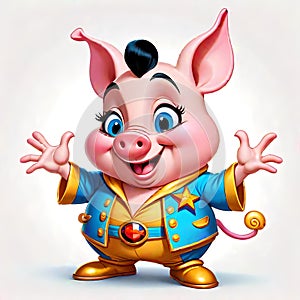 Porky pig elvis costume cartoon impersonator