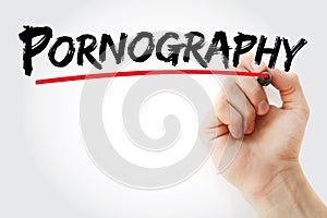 Pornography text with marker