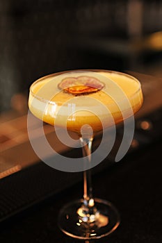 Pornstar Martini Cocktail on the bar top