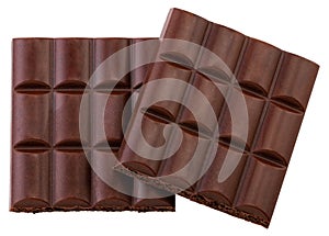 Porous chocolate bar isolated on white background