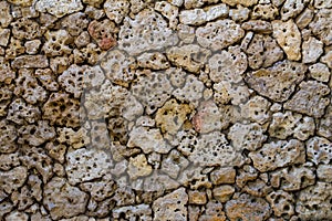 Porous pumice stones wall