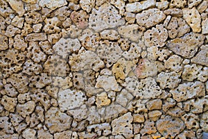 Porous pumice stones wall