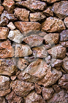 Porous pumice stones wall