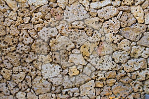 Porous pumice stones wall
