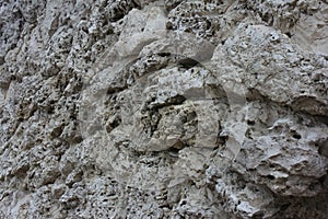 Porous stone wall close up