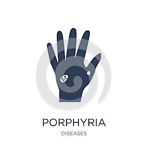 Porphyria icon. Trendy flat vector Porphyria icon on white background from Diseases collection