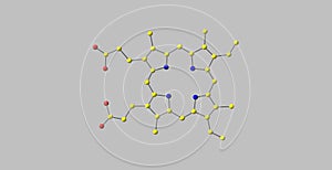 Porphyrin molecular structure isolated on grey