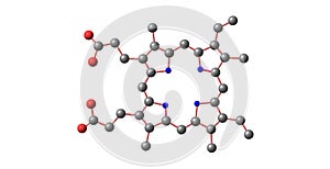 Porphyrin molecular structure isolated on white