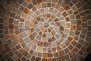 Porphyry stone floor called Sanpietrini or Sampietrini