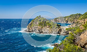 Porquerolles island rocks and sea view