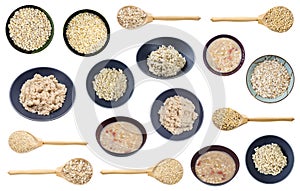 Porridge from crushed pot barley groats isolated