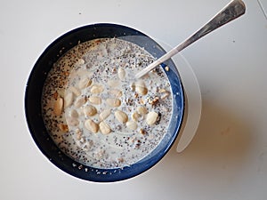 porridge oatmeal with chia seeds