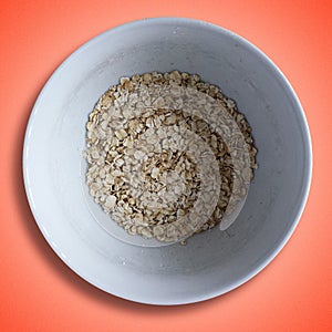 Porridge oats in a bowl