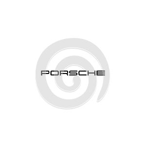 Porsche logo editorial illustrative on white background