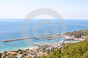 Aerial View of Sesimbra  Port, Portugal. photo