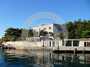 Port and administration building on the bare island photo