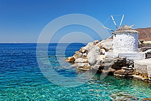 The port of Aegiali in Amorgos, Greece