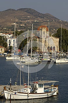 The port of Aegina in Greece