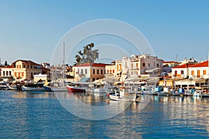 The port in Aegina, Greece