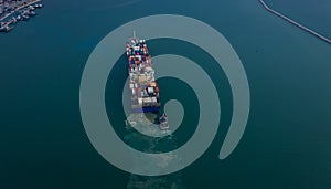 Port of aerial view  Freight Transportation, Shipping-Business cargo of import export imag