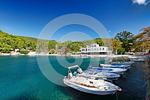 The port in Agnontas of Skopelos, Greece