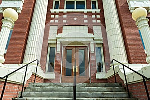 The Front Entrance to the Clallam County Courthouse in Port Angeles, Washington, USA