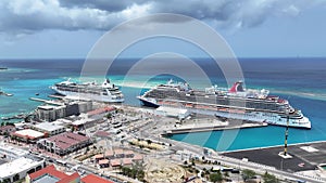 Port Of Aruba At Oranjestad In Caribbean Netherlands Aruba.