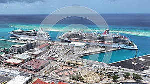 Port Of Aruba At Oranjestad In Caribbean Netherlands Aruba.